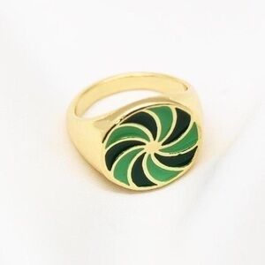 Green Enamel Ring